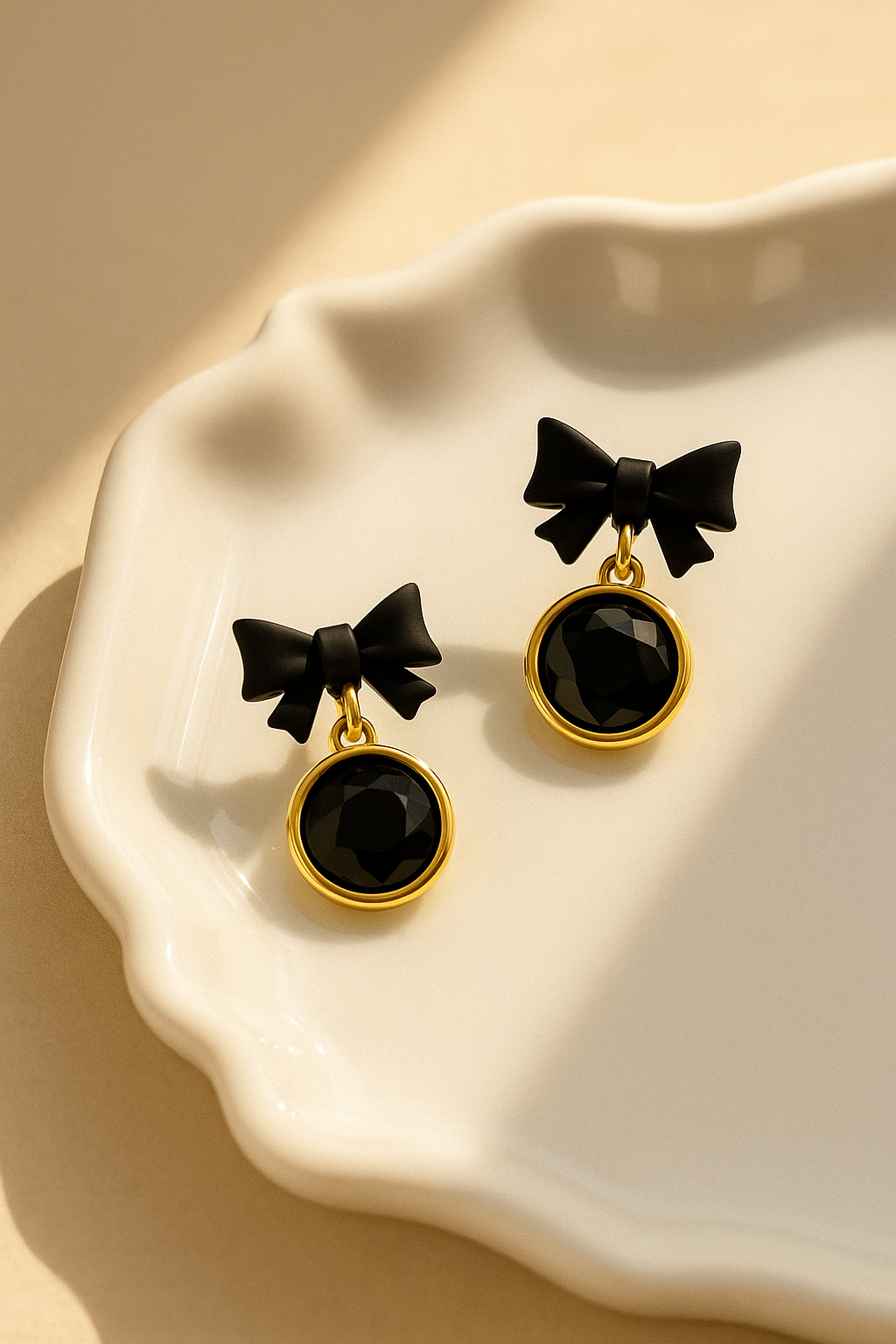 Black Bow Earrings