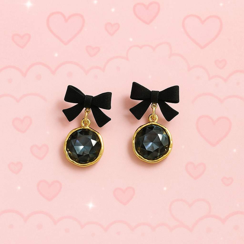 Black Bow Earrings