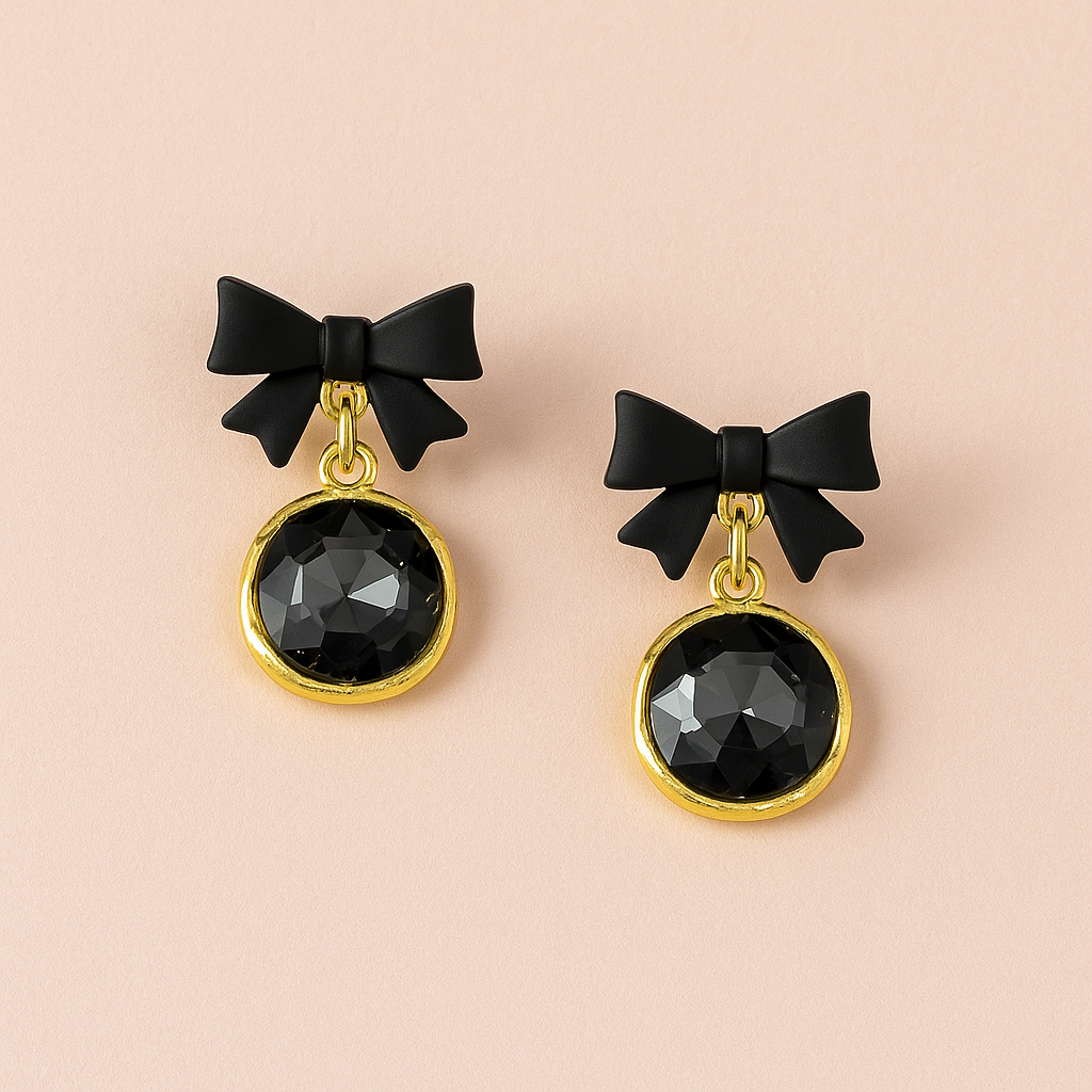 Black Bow Earrings 🖤ྀིྀི