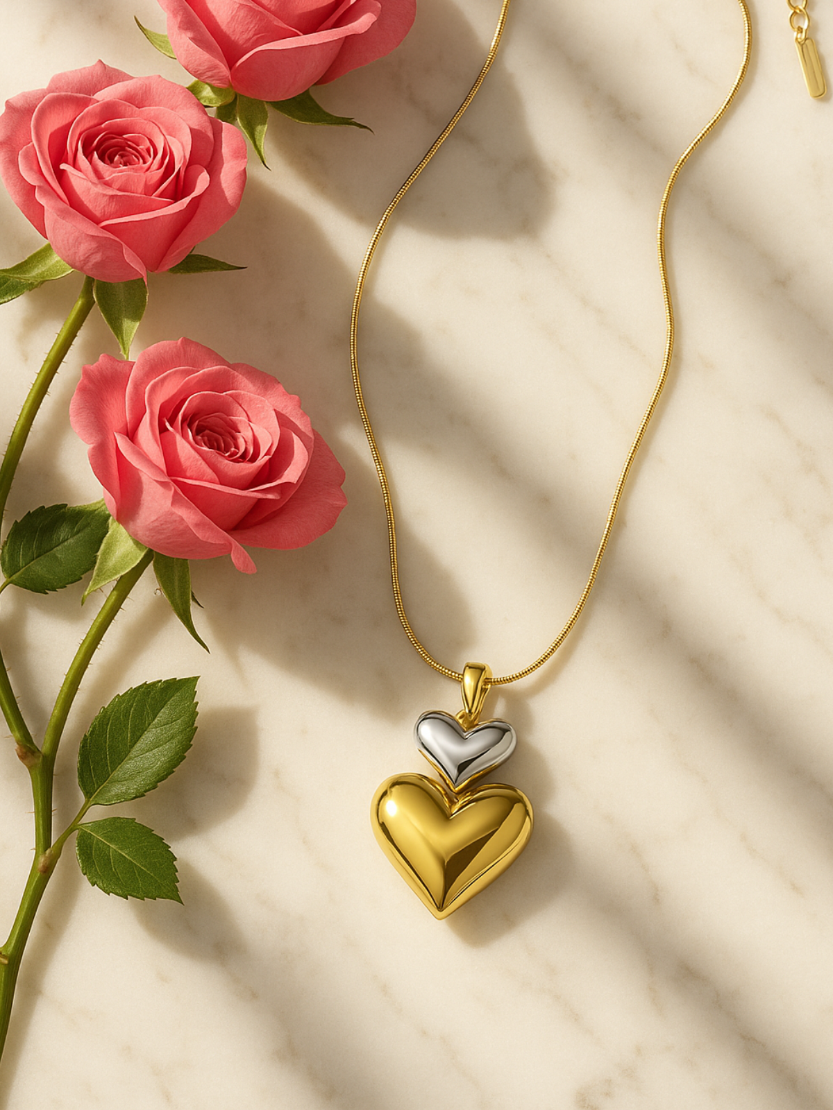 Dual Heart Necklace 💕 (gold plated)