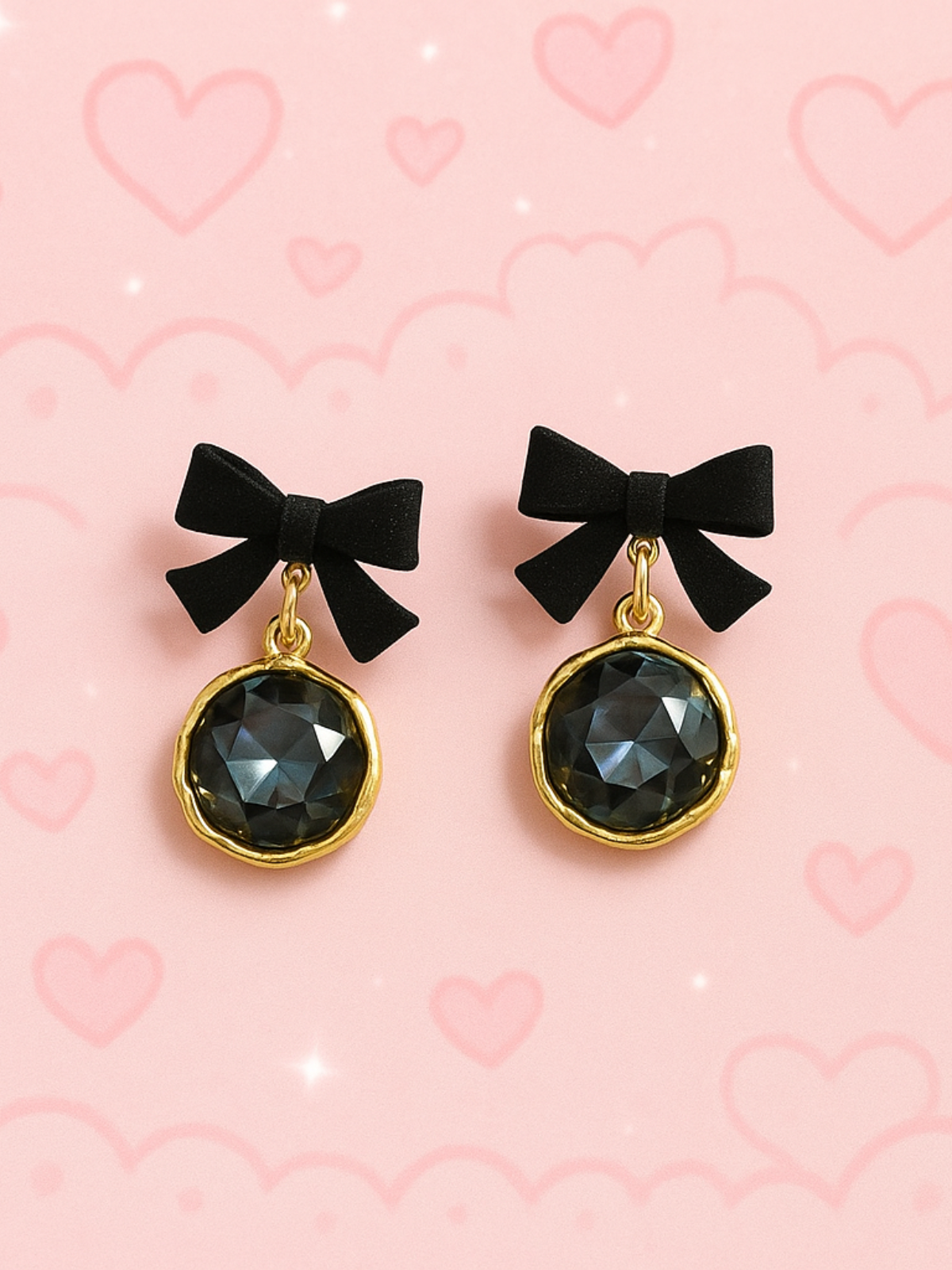 Black Bow Earrings 🖤ྀིྀི